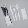 Colored PS-spoon, 7 inch forks, and knives