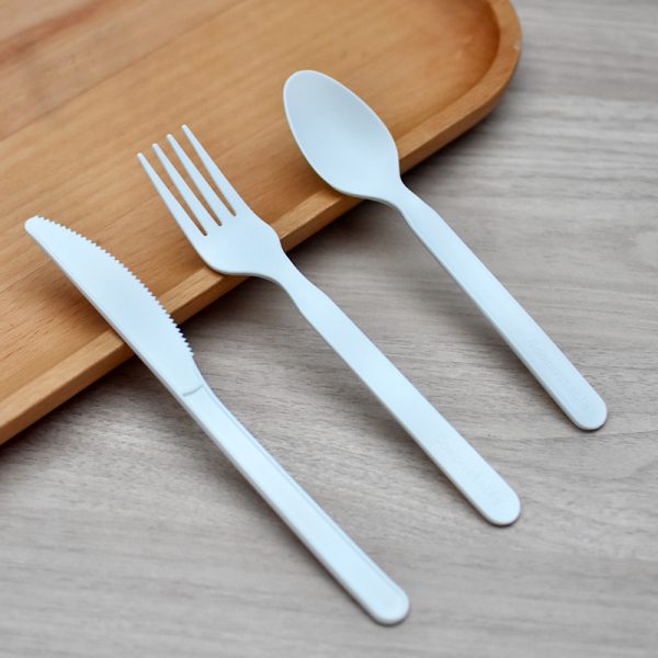 CPLA 7-inch knife, fork, and spoon