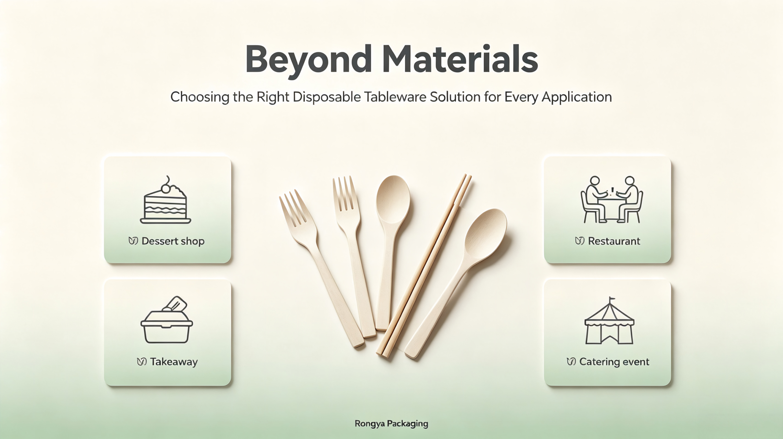 Beyond Materials: Choosing the right disposable tableware solution for dessert shops, takeaway, restaurants and catering events, Rongya Packaging sustainable cutlery