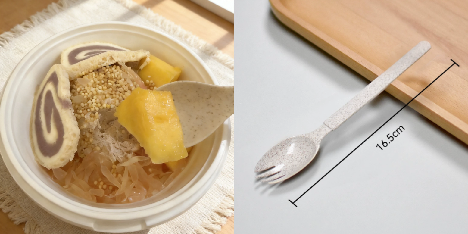 A smooth and comfortable, high-quality and biodegradable spork suits for your açai bowls.